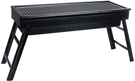 caihuashopping Picknick-Grill Schwarz Tragbare Edelstahl Holzkohlegrill Faltbare Premium BBQ Grill für Außenmarker Grill-Liebhaber Reisepark-Strand Wild Kleiner Grill