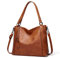 Sacmill Damen Handtasche Shopper Groß Leder Umhängetasche Leichte Elegant Damen Tasche für Business/Schule/Einkauf Braun