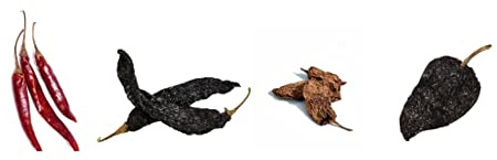 Pack of Guajillo, Chipotle, Arbol, Pasiila Flor