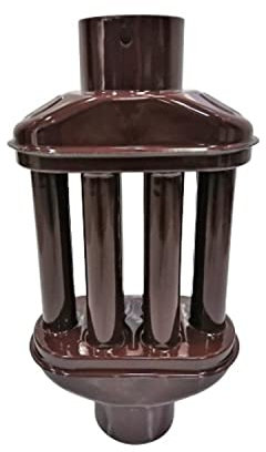 Uzman Échangeur de chaleur pour gaz d'échappement 120 mm/130 mm, 6 tuyaux, refroidisseur de gaz de cheminée, stockage de chaleur pour cuisinière (130 mm de diamètre, rouge/marron)