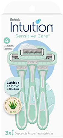 Intuition Sensitive Care Disposable Razors for Women, 3 Count