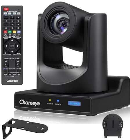 Chameye HDMI PTZ Kamera 30x Optischer Zoom mit KI Auto Tracking 1080p 60fps mit LCD Display, 3G-SDI HDMI IP PoE USB3.0 PTZ Kamera für YouTube vMix OBS Streaming - C730