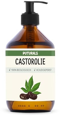 Rizinusöl 100% Bio und kaltgepresst - 500ml - Vollgepackt mit Vitamin E und Omega-Fettsäuren - Rizinusöl für Haare, Augenbrauen und Wimpern - Rein und COSMOS Zertifiziert