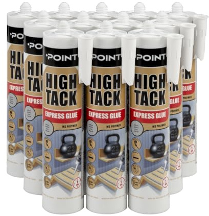 POINT Montagekleber HIGH TACK für sehr schwere Bauelemente Baukleber MS-Polymer Hybridkleber Innen- & Außenbereich wasserfest hohe Elastizität 290 ml (12 Kartuschen, grau)