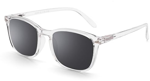 DOOViC Lesebrille mit Blaulichtfilter/Sonnenlesebrille für Sonnen/Summer | Eckig Rahmen Große Gläser Federscharnier Brille Lesehilfe mit Sehstärke