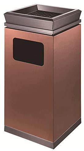 NOLLAM Papelera Cubo de Basura para Exteriores, Cubo de Basura Industrial de Acero Inoxidable, contenedor de Basura de pie, Cenicero Exterior para Cigarrillos Basurero Cocina