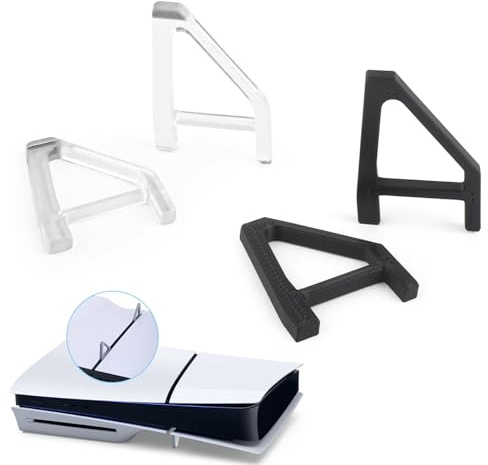 RongZy Horizontaler Ständer für PS5 Slim Gelten nur für Disc Edition Konsole Horizontale Halterung Kompatibel mit PlayStation 5 Slim PS5 Slim Konsole Zubehör(Transparente, Schwarz)