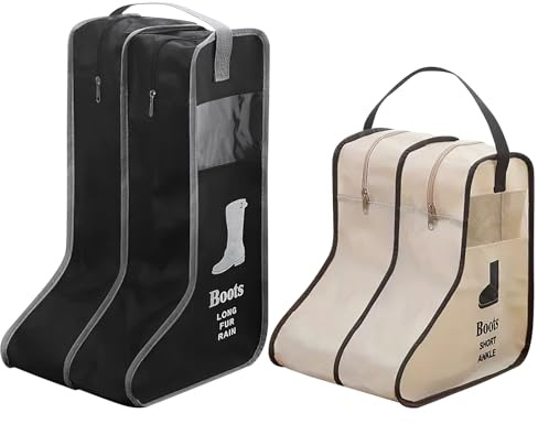 2 Conjunto Guarda Botas Bolsa para Botas,Bolsa Protectora Portátil para Botas Cortas y Altas Tela no Tejida Wellington Welly Boot Bolsa de Almacenaje para Barro Caza Senderismo Pesca