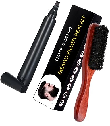 Bartbürste 2 Stück aus Buchenholz mit Wildschweinborsten | Männer, Braun, Tragbar und Ergonomisch Geformt, Professioneller Salonstil