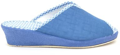 Alcalde - Zapatillas de casa con cuña y Piso de Goma 387301 Lona Mujer Color: AGUAMAR Talla: 38