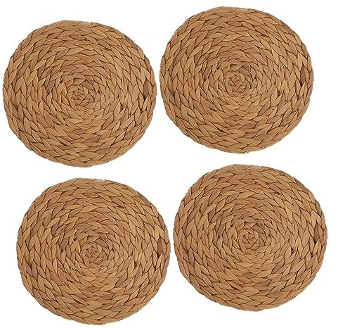 PHENOFICE 4piezas De Natural Hechos Mano Resistentes Al Calor y Antideslizantes Manteles Individuales para Tazas y Platos para Uso Mesa De Comedor y Cocina