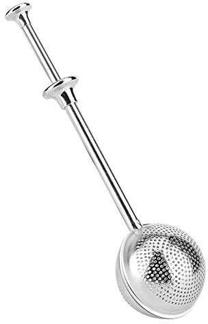 Infuseur à boule de thé rétractable, support à thé en maille ronde en acier inoxydable avec longue poignée pour accessoires à thé