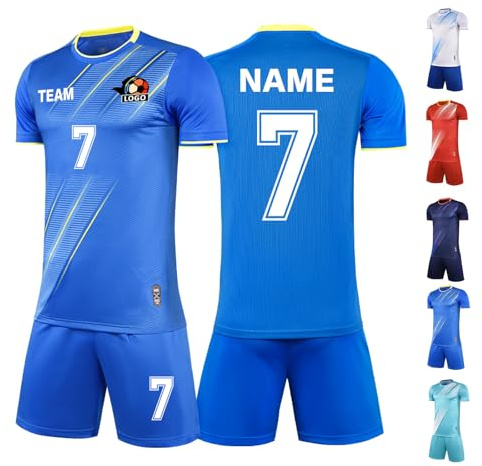 LAIFU Personalisierbare Fußballtrikots für Erwachsene Personalisierte Kindertrikots mit Namen, Atmungsaktive Fußballtrikot