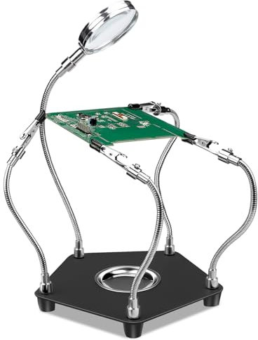 Terza mano di Saldatura, Lytool Mani d'Aiuto Strumento Stazione di Saldatura, Strumento di Supporto PCB di Saldatura, Flessibile Mani d'Aiuto di Saldatura con 4 Flessibili per Saldatura Riparazione