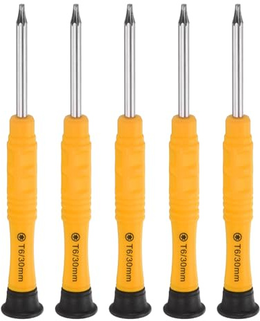 QUARKZMAN 5 pièces T6 Torx Mini Tournevis 3mm Tête Torx 87mm Jaune Vert | Longueur, pour Réparations de Petits Appareils