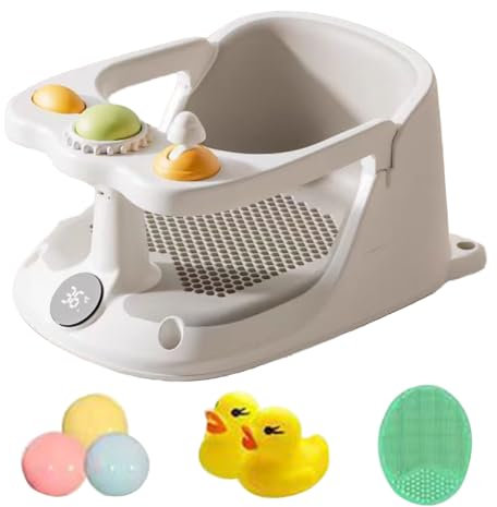 Baby Badewanne | Badewannensitz Baby ab 6 Monate | Rutschfester Badesitz Baby mit Saugnäpfen | Sicherer Tragbarer Badstuhl für Kleinkinder und Neugeborene