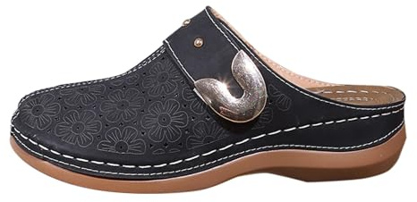 Mules pour femmes à bout fermé sabots compensés bas sandales mules soutien de la voûte plantaire pantoufles à enfiler slides orthopédiques ajourées chaussures de marche confortables coupe large