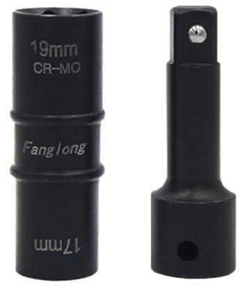 YIBOZI Radmutternschlüssel, 17/19 mm, 21/22 mm, elektrischer 2-Kopf-Steckschlüsselsatz für effizientes Anziehen und Lösen von Stahl