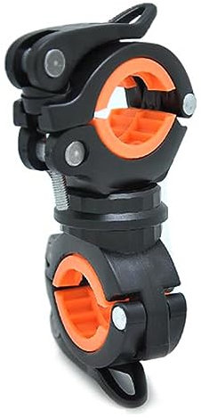 Abaodam Fahrrad Lampenhalterung Clip Für Mountainbike Aus Kunststoff Leicht 360° Drehbar Schnelle Installation Ohne Werkzeug Schwarz Orange