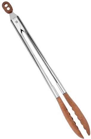 Pinze Da Insalata In Legno - Pinze Da Servizio In Acciaio Inox | Utensili Da Cucina Senza Scivolamento Con Fori Drenati, Insalata Multiuso E Pinze Per Casa |