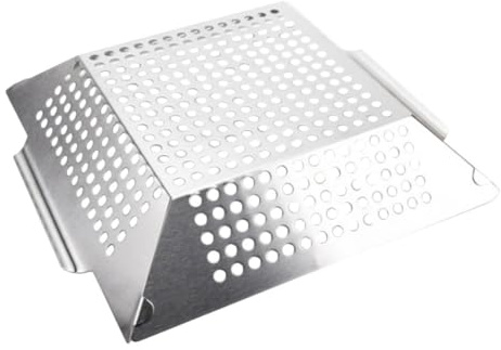 Kisangel Bandeja Inoxidable para Bbq con Doble Asa Accesorio de Parrilla Profesional para Camping y Asados