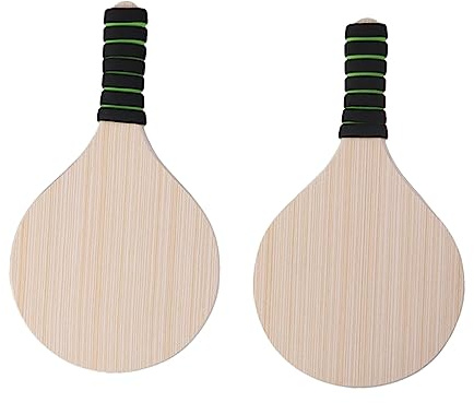 TOYANDONA Badminton Schläger aus Naturholz Beachball Paddle Langlebig und Griffig für Strand Garten und Handgrifffarbe Zufällig Geeignet für Altersgruppen Zufällige Farbe Zufällige Farbe