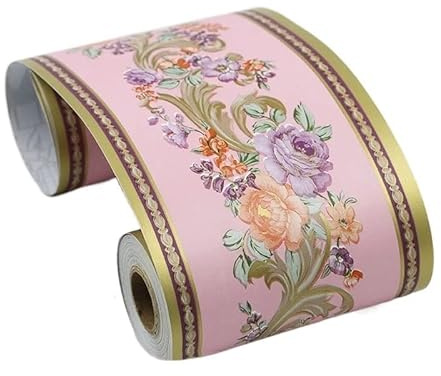 Borde de papel tapiz autoadhesivo, 10 metros de PVC, estilo pastoral, for decoración de pared (5)(15)