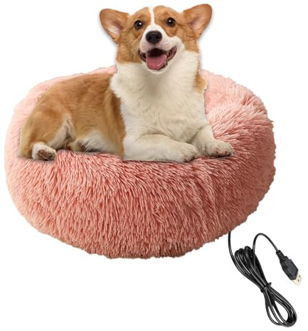 Ylnailky Beheizbares Hundebett | Beheiztes Katzenbett Für Stubenkatzen Im Winter | Kuschelweiches Waschbares Heizkissen Für Welpen Kitten Tiere | Winter Schlafplatz Beruhigend Urlaub