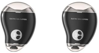 Juego de 2 esmaltes de uñas eléctricos automáticos para niños, mujeres, hombres, personas mayores, color negro, 4.1 x 2.9 x 1.25 pulgadas