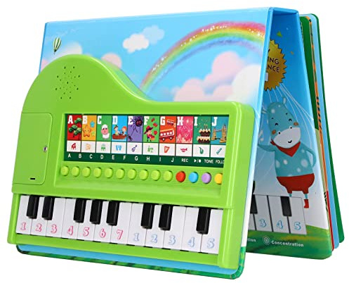 Klavierspielbuch mit pädagogischer Aufnahmefunktion für Kinder Musikspielzeug für Kleinkinder mit Leuchttasten für Kinder ab 3 Jahren