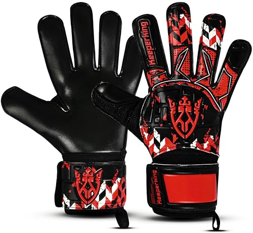 Keeperking Torwarthandschuhe Erwachsene Kinder Jugend mit und ohne Fingerschutz Fußballhandschuhe abnehmbar fingersave 4mm Unisex mehrere Größe und Farben