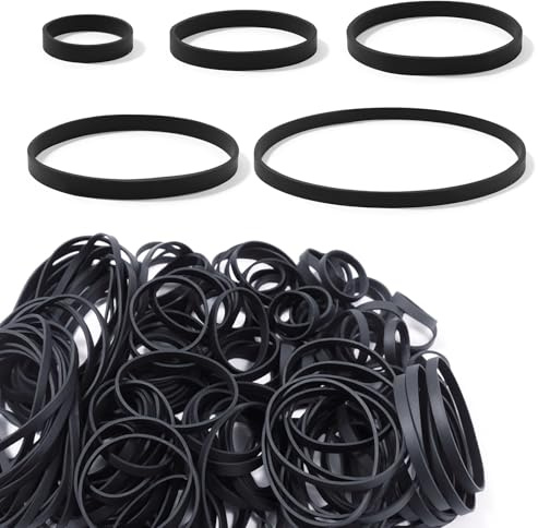 200 Pcs Thick Rubber Bands Black Elastic Bands Assorted Sizes Heavy Duty | HXC 5 Size Rubber Band Thick Elastic Bands 2.5/3.8/5/6/7.5 cm for Home School Office Supplies Camping Hiking