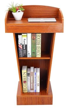 Generico Moderno Supporto per podio in Legno per relatori - Leggio a 2 Livelli, Ideale per chiese, scuole, uffici e aule - Elegante scrivania in Piedi per Uso Domestico