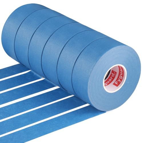 Fyguard 6 Rolls Painters Tape, 30Mm X 50M, Blue Masking Tape | Crepe Paper, Hand Tearable, Clean Paint Lines, For Walls, Trim, Furniture And Decorating