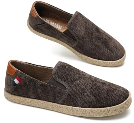 GLAMORA Alpargatas Hombre Slip On Lona Canvas Zapato Plano Ligero Transpirable Sin Cordones Suela Goma Efecto Esparto Casual Verano Flexible Comodo