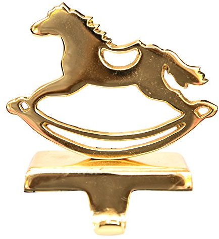 Insideretail Haken für Weihnachtsstrümpfe aus Gusseisen – Schaukelpferd, Set 2, in Gold
