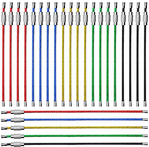 25pcs Alambre Llaveros, SENHAI Llavero 2mm Cable Loops Engranaje de Acero Inoxidable para Colgar Etiqueta de Equipaje, llaveros y Guardianes de Etiquetas de identificación