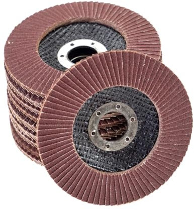 10 Fächerscheiben, Ø 125mm, Korn 80, Braun, Profi-Qualität, für Metall & Holz, für Winkelschleifer, Fächerschleifscheiben, Schleifmop, Lamellenscheiben, Schleifscheiben, Schleifen