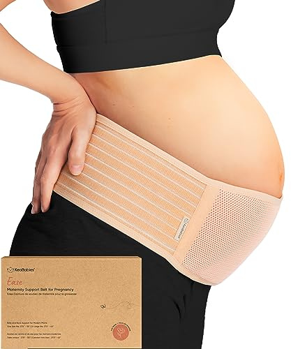 KeaBabies Banda De Maternidad Para El Embarazo - Cinturón De Soporte Para Embarazo Suave & Transpirable - Bandas De Soporte Pélvico (Classic Ivory, XL)