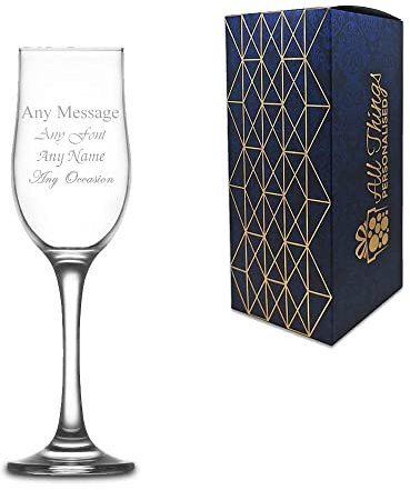 Personalised Engraved 195ml Champagne Tulip, Gift Boxed, Perfect for Any Prosecco Lover