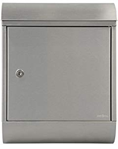 MEFA by Renz Briefkasten Topaz 844 mit Zeitungsrolle (Farbe Edelstahl, mit Sicherheitsschloss, Größe 430x340x150 mm) 844020M