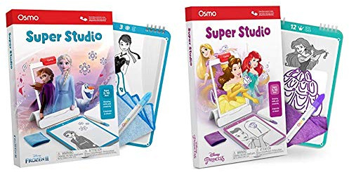 Osmo Super Studio Disney Frozen2 Learn to Draw & Super Studio Disney Princess Learn to Draw For iPad/Fire Tablet Age5-11