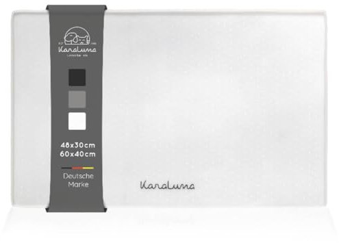 KaraLuna Premium Silikon Napfunterlage 48 x 30 cm (Transparent, Eckig) Futtermatte Katze Futterunterlage Hund Futternapf Fressnapf Hundenapf Unterlage Kaffeevollautomat Napf Matte Mat Silikonmatte