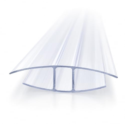 Floordirekt Hohlkammerplatte Verbinder 4 mm, für 60,5 x 121 cm Stegplatten Doppelstegplatten aus Polycarbonat - für Garten, Gewächshaus & Modellbau - witterungsbeständig & lichtdurchlässig