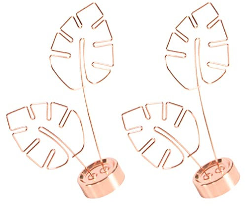 UPKOCH Schreibtisch 2 Stück Tischkartenhalter Platzfotoständer Schildkrötenrücken-Design Memo-Cliphalter Mit Basis Zum Anzeigen Von Nummernkarten Bildern Menüs (Roségold) Bilderrahmen
