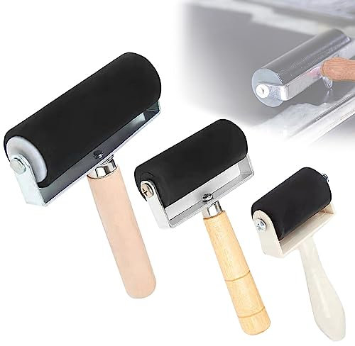 Rullo di pressione in silicone, 3 pezzi, rullo di pressione in gomma, 3,5 cm/6 cm/10 cm, strumento per blocco di inchiostro, timbratura, stampa, carta da parati, artigianato