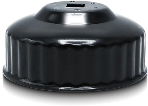 CCLIFE Ölfilterschlüssel 76 mm 3/8'' Ölfilterkappe 30-kant | Robuste Stahlkonstruktion, hohe Kraftübertragung, einfacher Ölfilterwechsel, ideal für Werkstatt und Garage