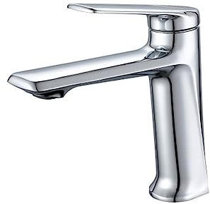Badezimmer-Wasserhahn, Einhand-Waschbecken-Wasserhahn, Toilette, Waschtisch, Deckmontage mit Zulaufschlauch (Chrom)