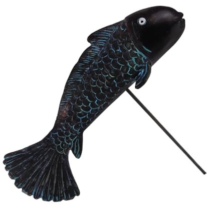 TINEASUR Dekorative Fischskulptur Aus Harz Lebensechte Gartenkunst Für Teich Und Rasendekoration Wetterfest Und Langlebig Für Gartenpartys Und Themenevents