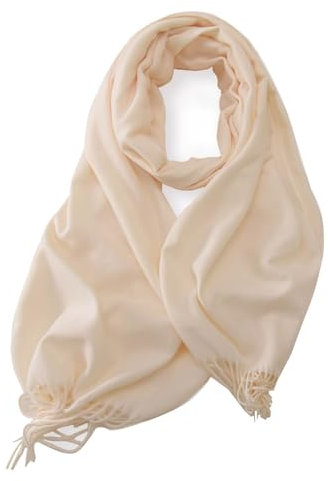 Einaily Schal Damen Warm Herbst Winter unifarben Baumwolle mit quasten/fransen, 30+ Farben Pashmina Schals und Tücher XXL Stola übergroßer Halstuch Schultertuch Herbstschal Winterschal Scarf Poncho